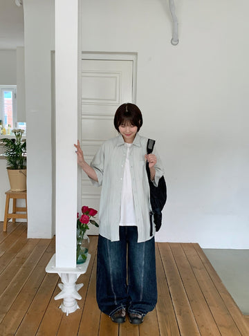 Zidue cut denim wide pants